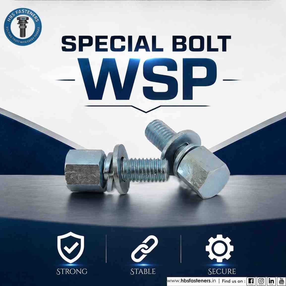pecial Bolt WSP with integrated washer support plate for industrial use
